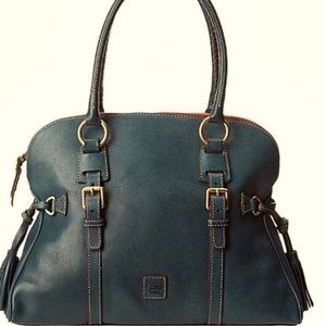 💚GORGEOUS Dooney & Bourke Florentine leather domed satchel in teal💚